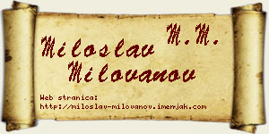 Miloslav Milovanov vizit kartica